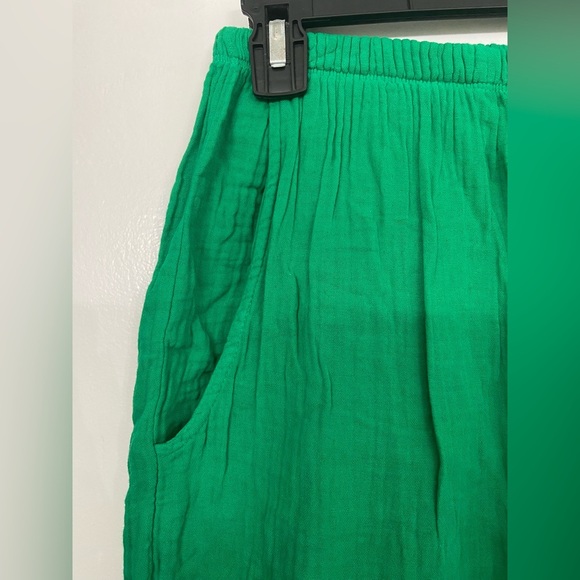 9 Seed Wide-Leg Cotton Gauze Pants Green Size Small - Picture 7 of 7